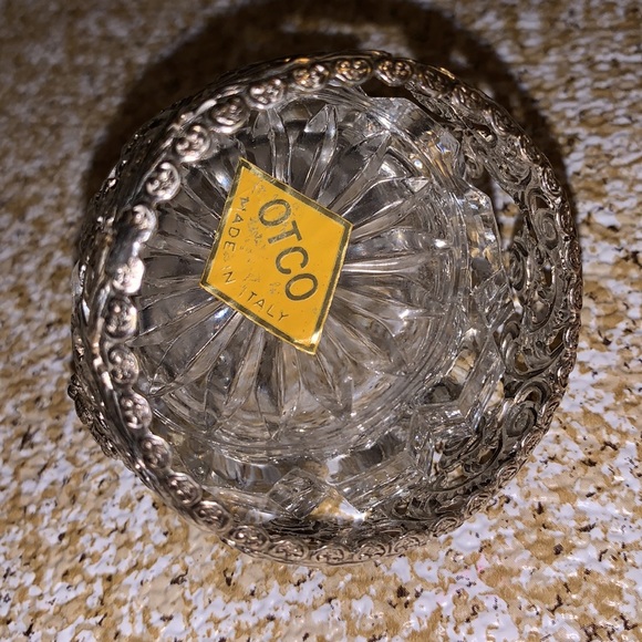 OTCO silver/crystal tea light holder?VINTAGE ITALY - Picture 4 of 6